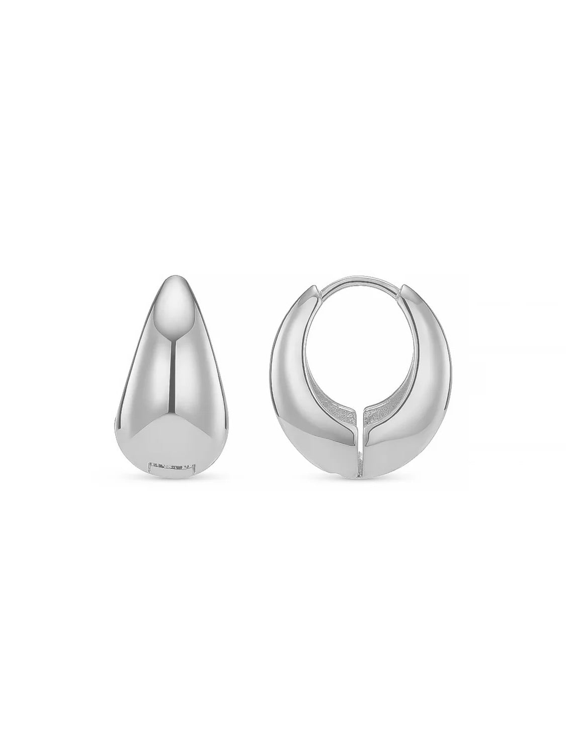 Silver Domed Taper Hoop Earrings by Orelia