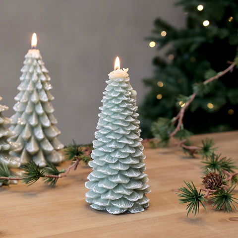 Large Christmas Tree Candle With Glitter
