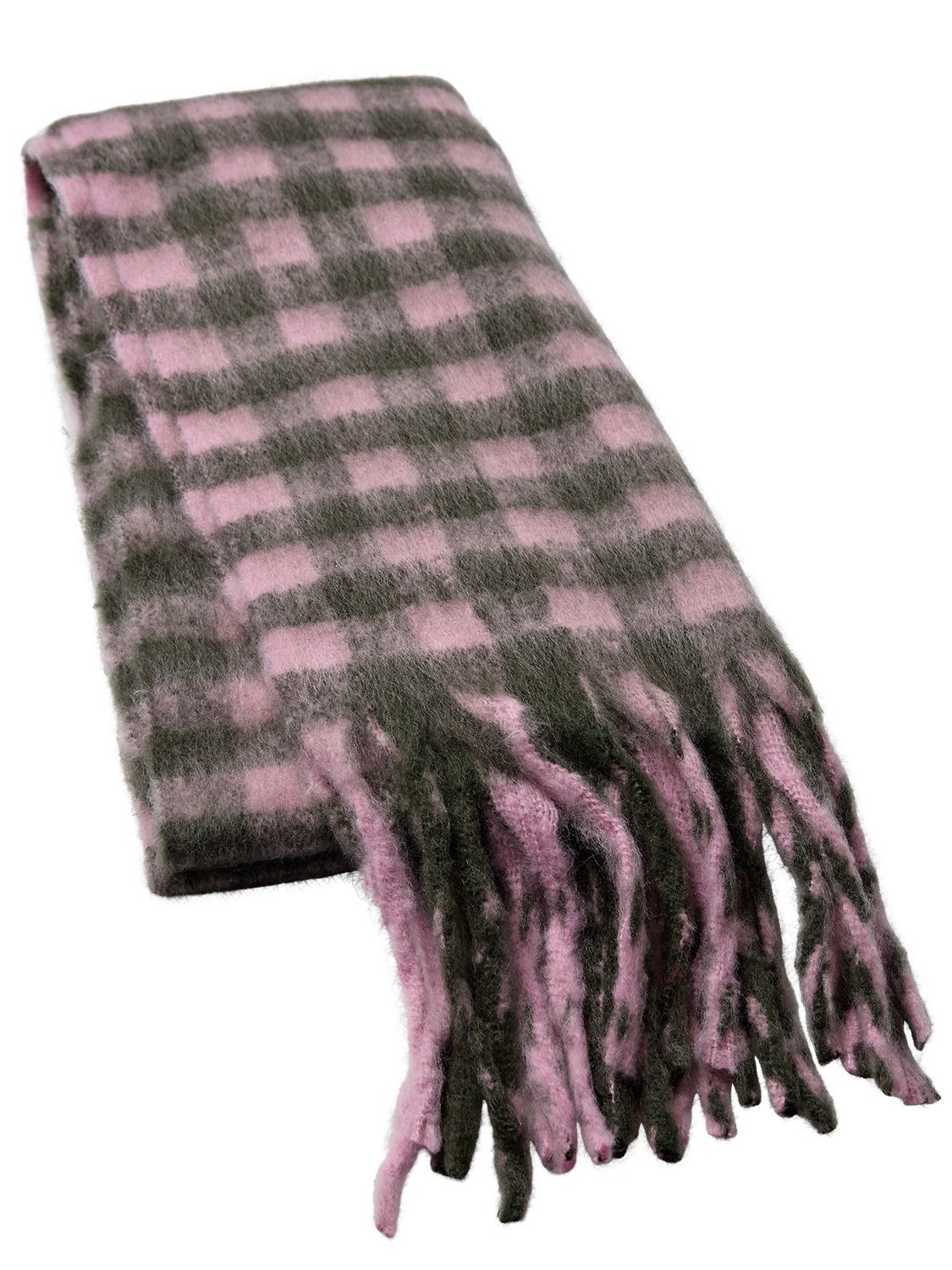 Pink & Brown Check  Scarf By Nümph