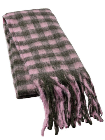Pink & Brown Check  Scarf By Nümph