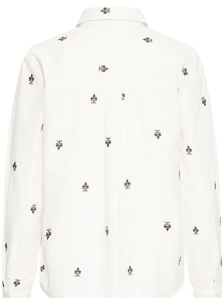 Ecru Embroidered Shirt by B Young