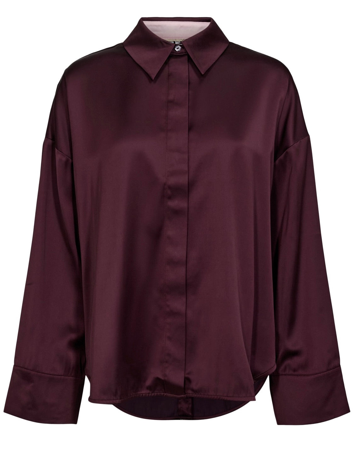 Burgundy Satin Shirt By Nümph