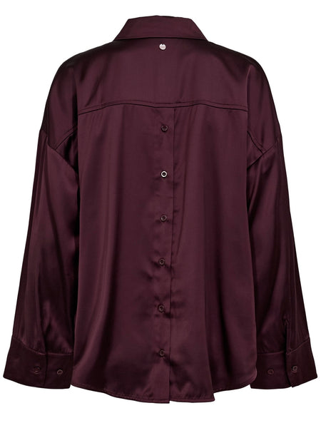 Burgundy Satin Shirt By Nümph