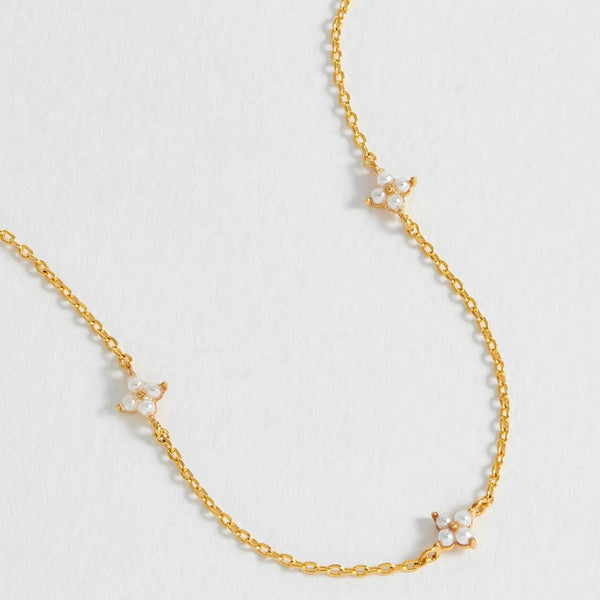 Mini Pearl Flower Necklace by Estella Bartlett