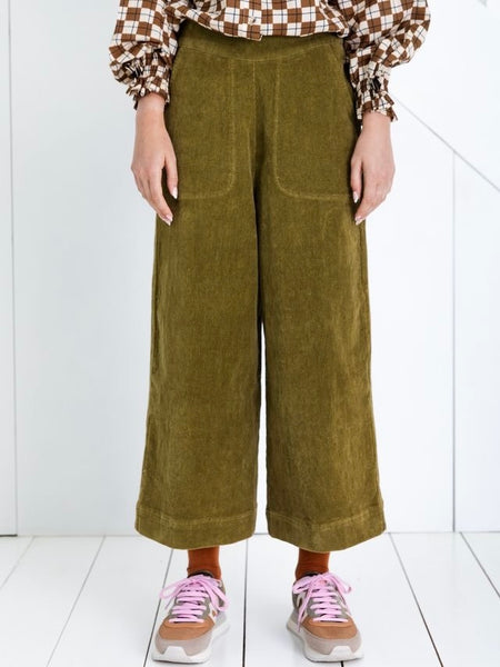 Olive Soft Jumbo Cord Bijou Culotte By Bonté