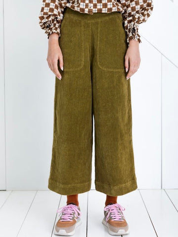 Olive Soft Jumbo Cord Bijou Culotte By Bonté