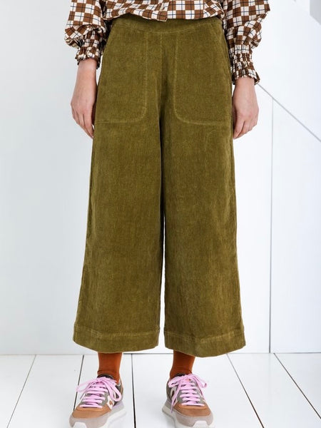 Olive Soft Jumbo Cord Bijou Culotte By Bonté