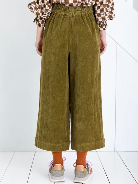 Olive Soft Jumbo Cord Bijou Culotte By Bonté