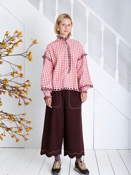Red Gingham Billie Blouse By Bonté