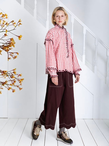 Red Gingham Billie Blouse By Bonté