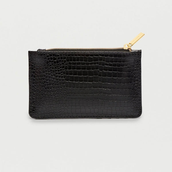 Black Crocodile Rectangle Card Purse by Estella Bartlett