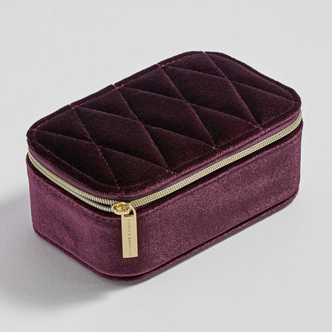 Burgundy Velvet Mini Jewellery Box by Estella Bartlett