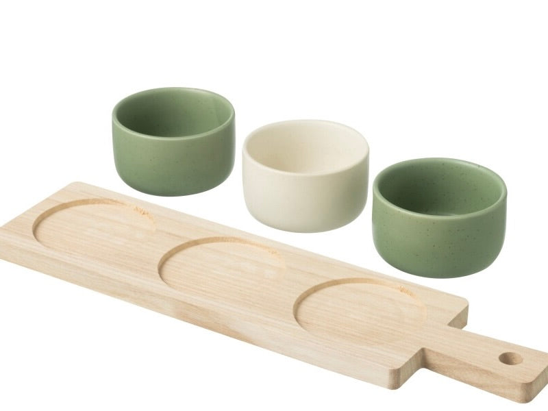 Green/White Tapas Bowl Set of 3