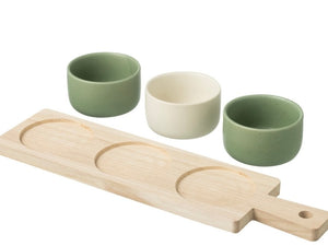 Green/White Tapas Bowl Set of 3