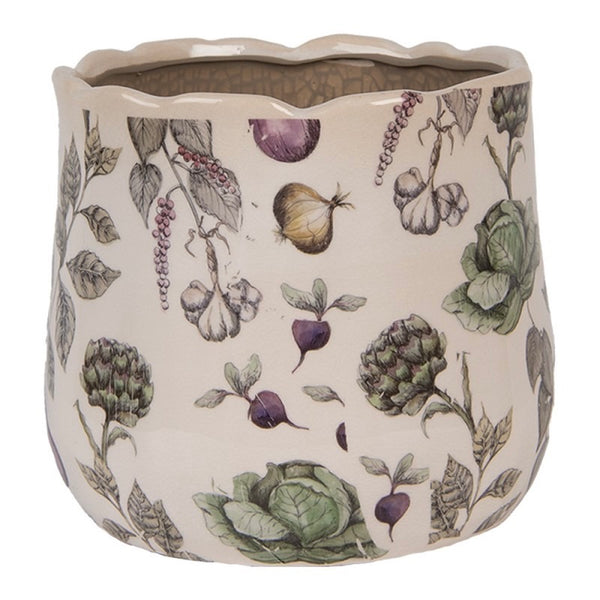 Large Vegetable Pattern Ceramic Planter