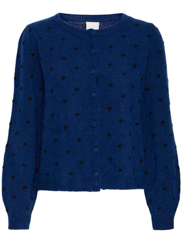 Navy Polka Dot Cardigan By ICHI
