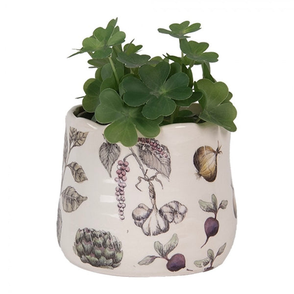 XSmall Vegetable Pattern Ceramic Planter