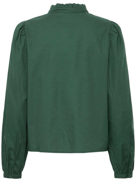 Green Boho Embroidered Blouse By ICHI