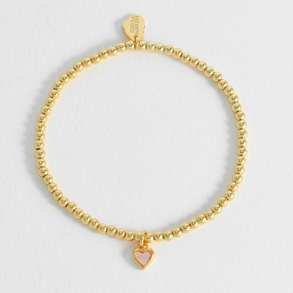 Pink Pearl Heart Bracelet Gold Plated by Estella Bartlett