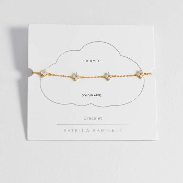 Mini Pearl Flower Bracelet Gold Plated by Estella Bartlett