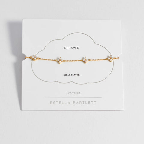 Mini Pearl Flower Bracelet Gold Plated by Estella Bartlett