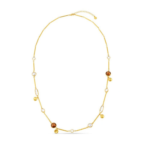 Mixed Bead & Coin Long Link Necklace by Orelia