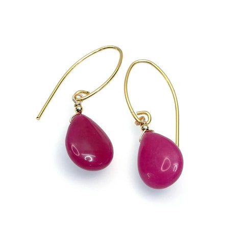 Handcrafted Gemstone Ruby Crystal Earrings by Annabella Moore