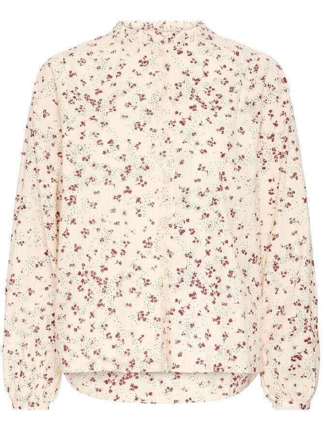 Cream Ditsy Print Blouse By ICHI