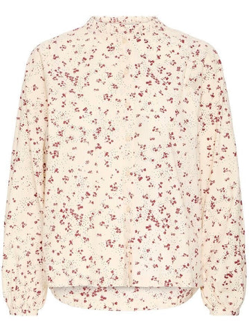 Cream Ditsy Print Blouse By ICHI