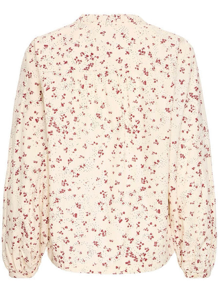 Cream Ditsy Print Blouse By ICHI