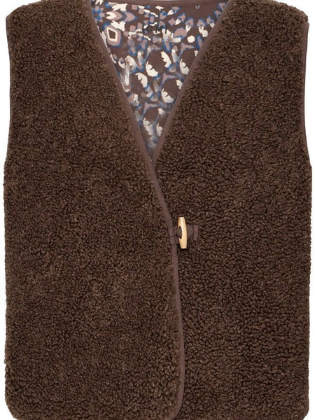 Brown Teddy Gilet By ICHI
