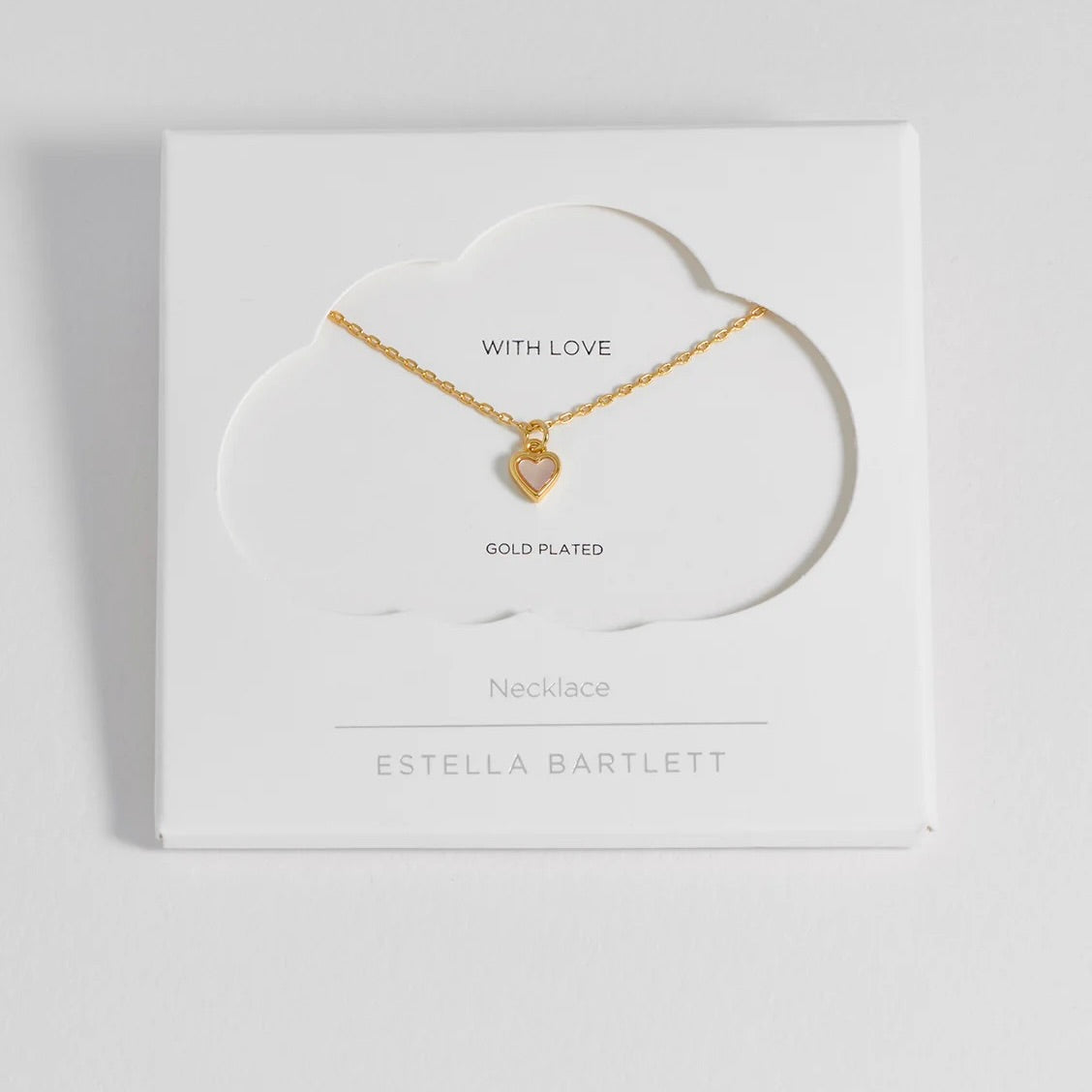 Pink Pearl Heart Necklace Gold Plated by Estella Bartlett