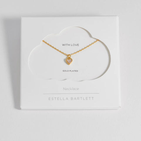 Pink Pearl Heart Necklace Gold Plated by Estella Bartlett