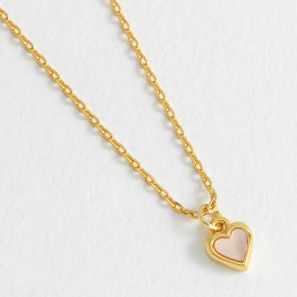 Pink Pearl Heart Necklace Gold Plated by Estella Bartlett