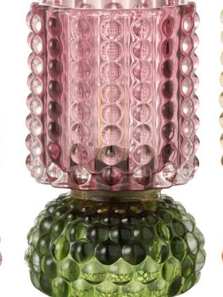 Pink/Green Bobble Glass LED Lamp