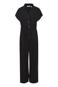 Black Linen Jumpsuit by B Young