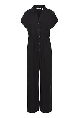 Black Linen Jumpsuit by B Young