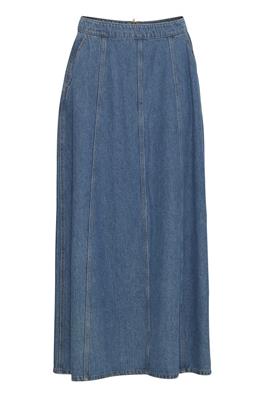 Blue Denim Flared Maxi by B Young