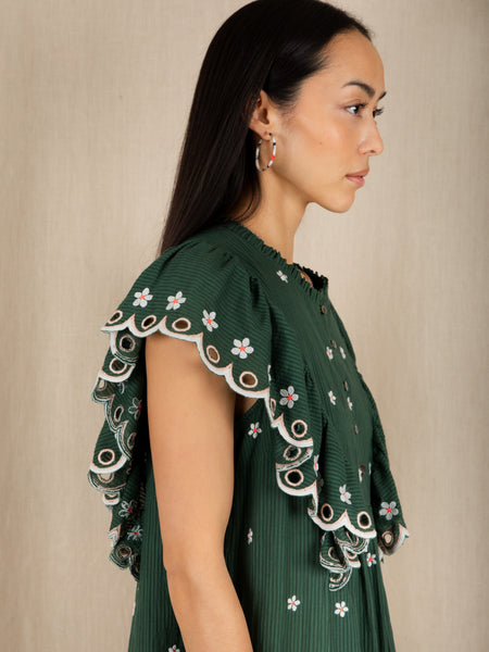 Mavis Green Flower Embroidered by Bonte