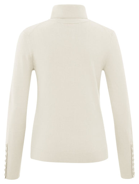 Cream Fine Polo Knit by Yaya