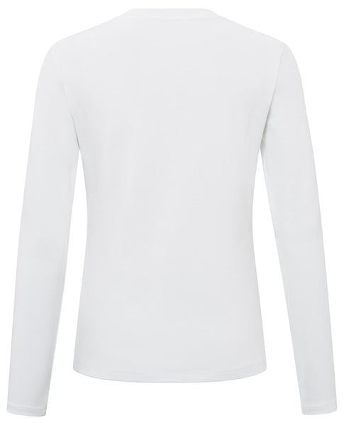 White Long Sleeve Tee by Yaya