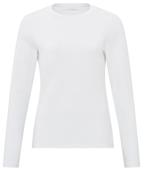 White Long Sleeve Tee by Yaya