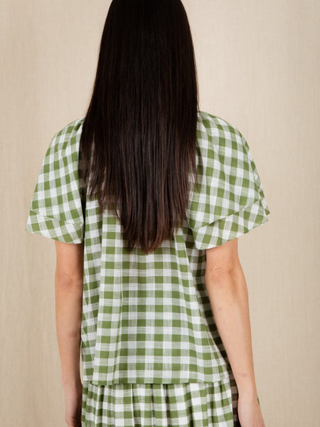 Green Gingham Mina Blouse by Bonte