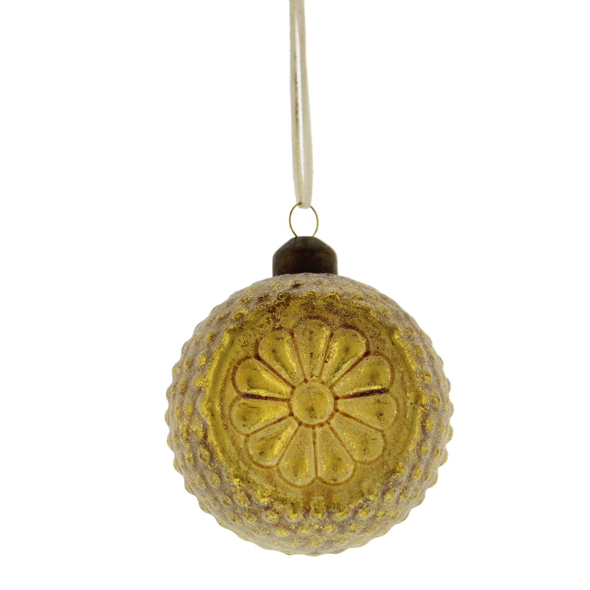 Gold Velvet Glass Bauble