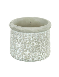 Grey Cement Daisy Plant Pot