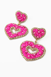 Pink Sparkle Heart Earrings by My Doris