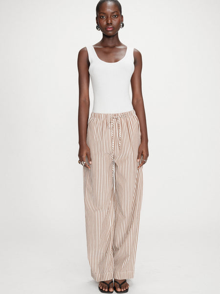 Mocha Stripe Trouser By Grace & Mila