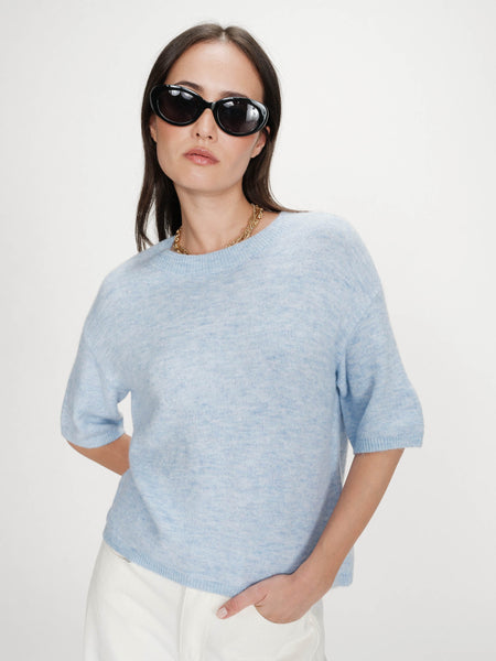 Sky Blue Short Sleeve Knit By Grace & Mila