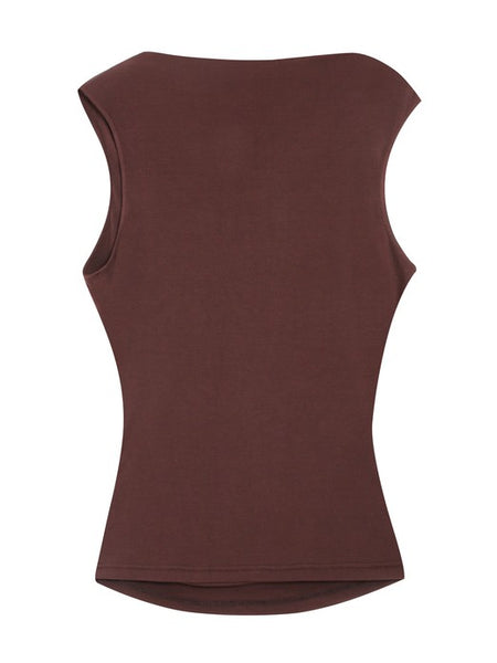 Chocolate Pleat Front Tee By Grace & Mila