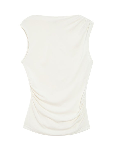 Ivory Pleat Front Tee By Grace & Mila